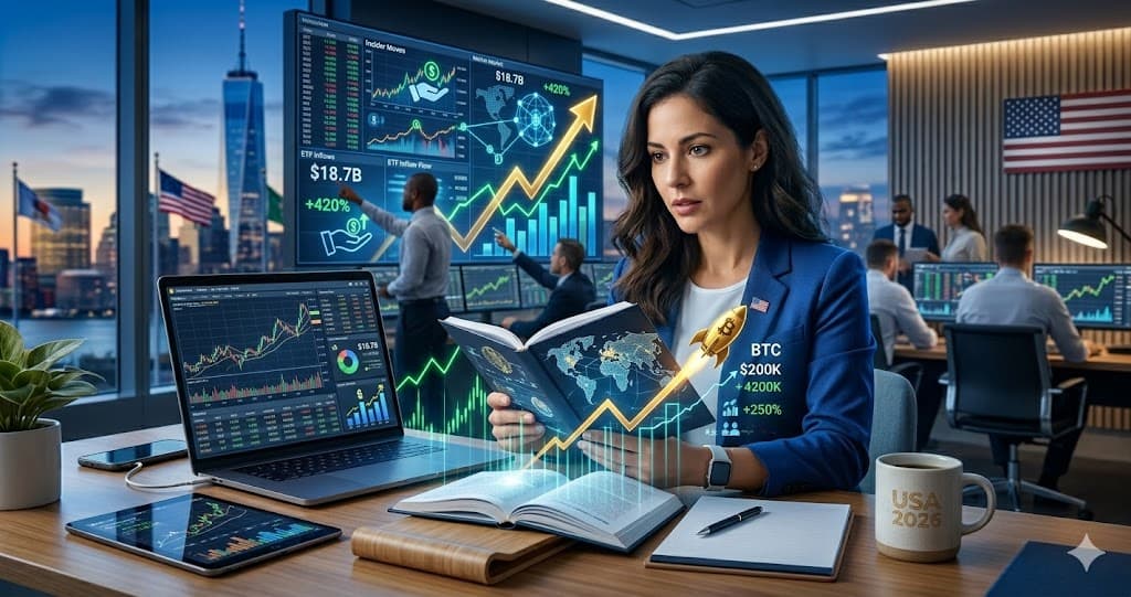 Bitcoin Targets $200K Amidst Insider Moves and $18.7B ETF Inflows in USA